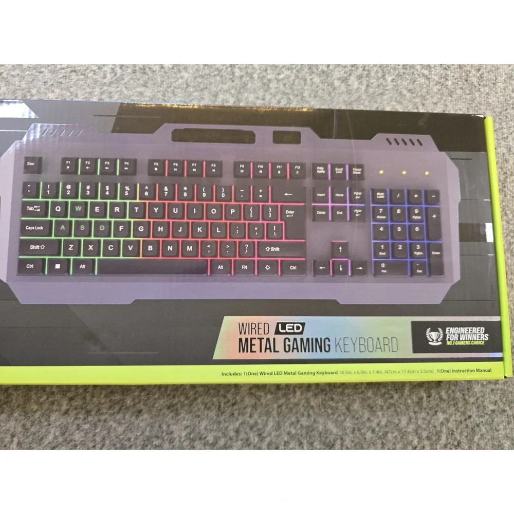 TITAN Wired LED Metal Gaming Keyboard w/Smartphone Holder